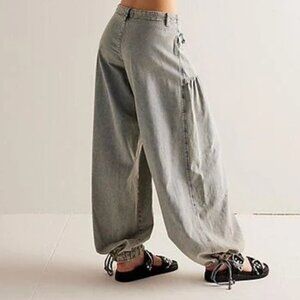 Free People Gray Wide-Leg Jeans